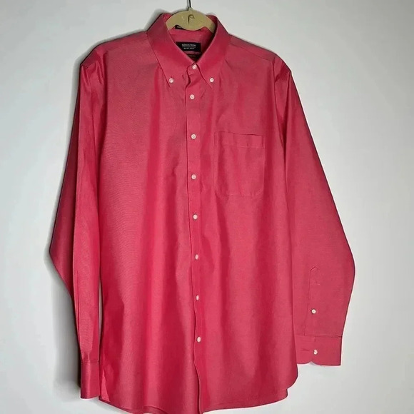 Nordstrom Red Button Down Casual Shirt wrinkle free - Picture 2 of 10